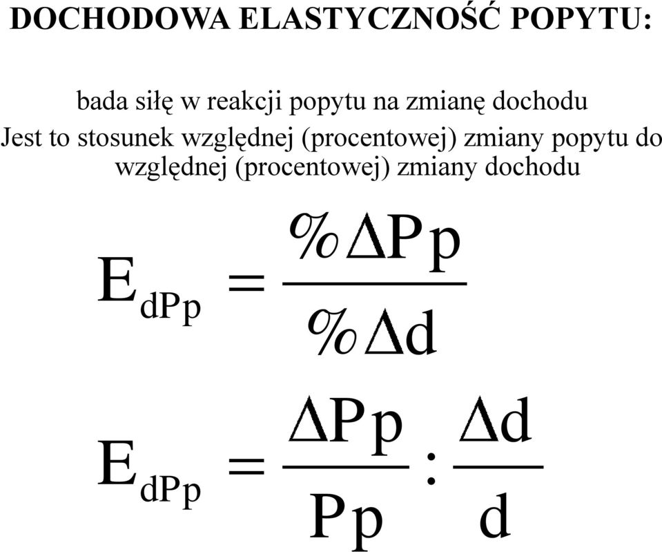 (procentowej) zmiany popytu do względnej