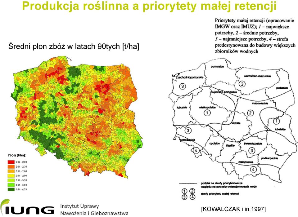 Średni plon zbóż w latach