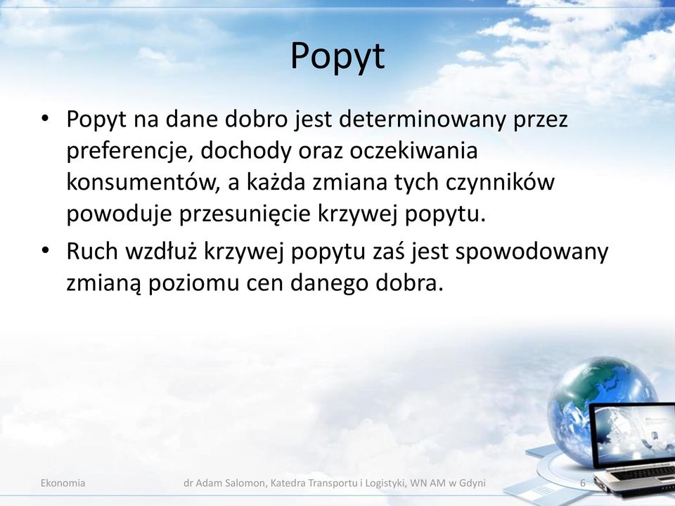 krzywej popytu.