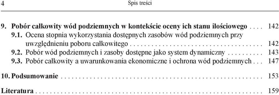 2. Pobór wód podziemnych i zasoby dostępne jako system dynamiczny.......... 143 