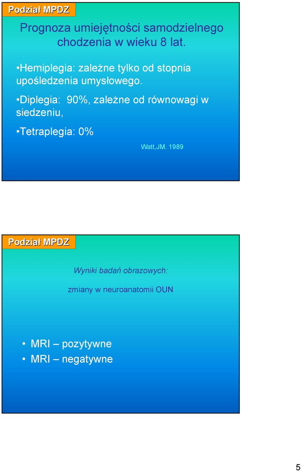 Diplegia: 90%, zależne od równowagi w siedzeniu, Tetraplegia: 0% Watt,JM.