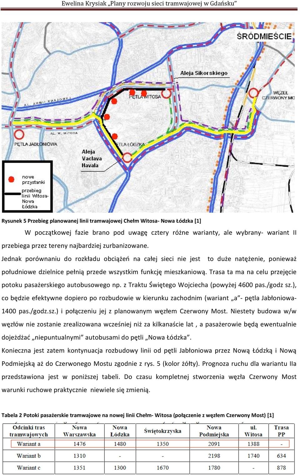 Trasa ta ma na celu przejęcie potoku pasażerskiego autobusowego np. z Traktu Świętego Wojciecha (powyżej 4600 pas./godz sz.