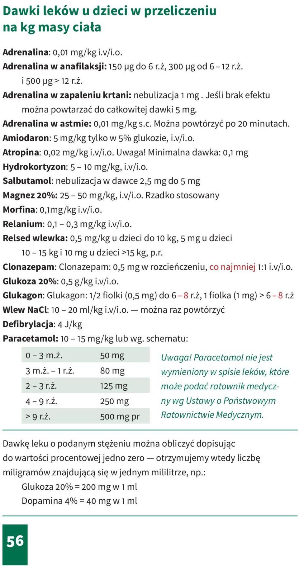 v/i.o. Uwaga! Minimalna dawka: 0,1 mg Hydrokortyzon: 5 10 mg/kg, i.v/i.o. Salbutamol: nebulizacja w dawce 2,5 mg do 5 mg Magnez 20%: 25 50 mg/kg, i.v/i.o. Rzadko stosowany Morfina: 0,1mg/kg i.v/i.o. Relanium: 0,1 0,3 mg/kg i.