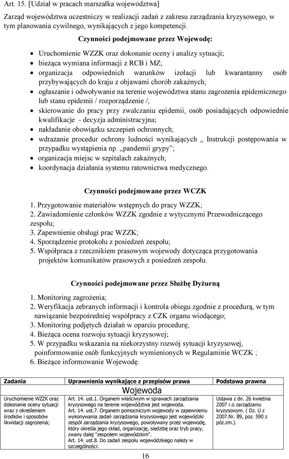 przybywających do kraju z objawami chorób zakaźnych; ogłaszanie i odwoływanie na terenie województwa stanu zagrożenia epidemicznego lub stanu epidemii / rozporządzenie /; skierowanie do pracy przy