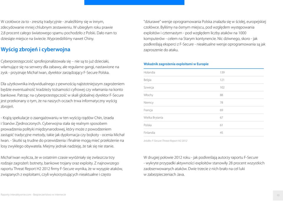 Wyścig zbrojeń i cyberwojna Cyberprzestępczość sprofesjonalizowała się nie są to już dzieciaki, włamujące się na serwery dla zabawy, ale regularne gangi, nastawione na zysk - przyznaje Michał Iwan,