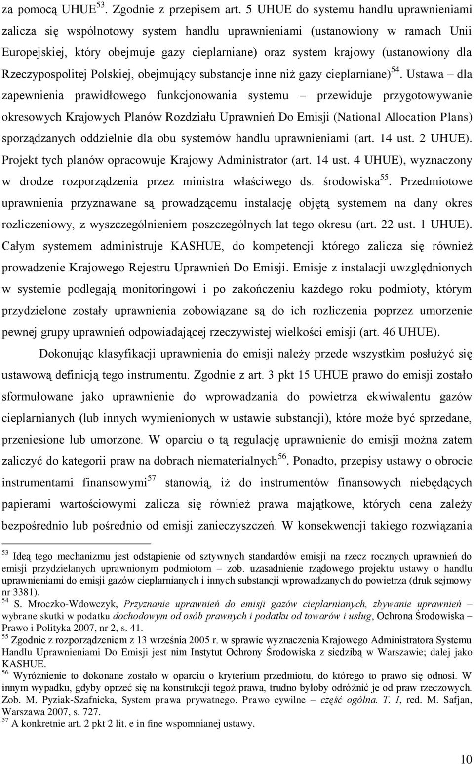 dla Rzeczypospolitej Polskiej, obejmujący substancje inne niż gazy cieplarniane) 54.