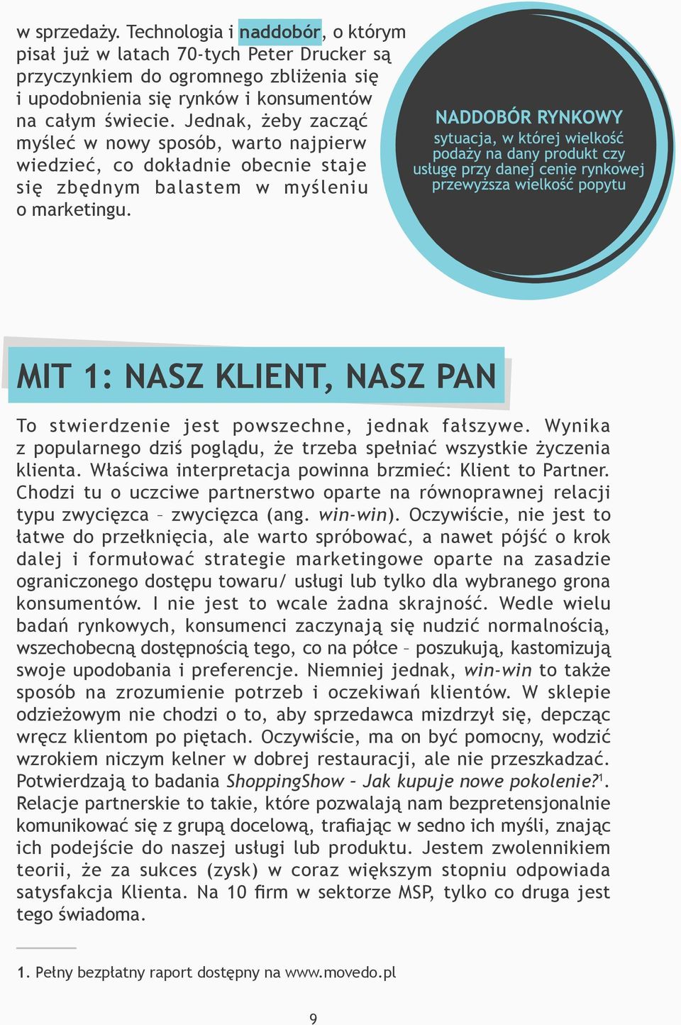 MIT 1: NASZ KLIENT, NASZ PAN To stwierdzenie jest powszechne, jednak fałszywe. Wynika z popularnego dziś poglądu, że trzeba spełniać wszystkie życzenia klienta.