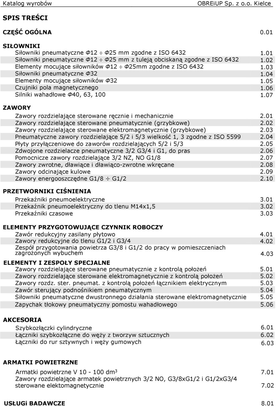 07 ZAWORY Zawory rozdzielające sterowane ręcznie i mechanicznie 2.01 Zawory rozdzielające sterowane pneumatycznie (grzybkowe) 2.02 Zawory rozdzielające sterowane elektromagnetycznie (grzybkowe) 2.