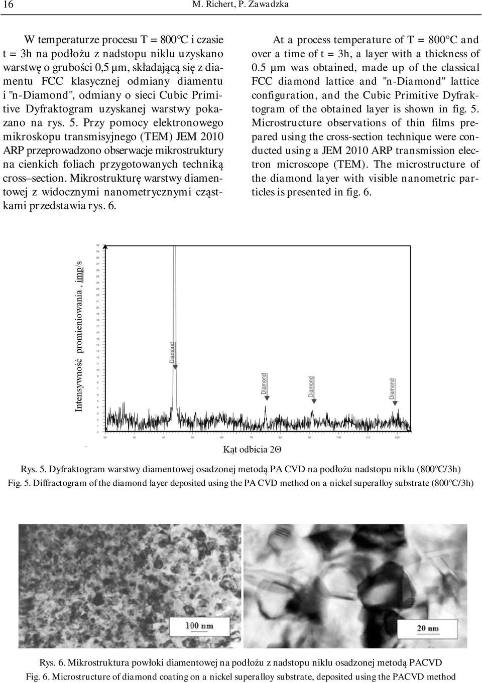 odmiany o sieci Cubic Primitive Dyfraktogram uzyskanej warstwy pokazano na rys. 5.