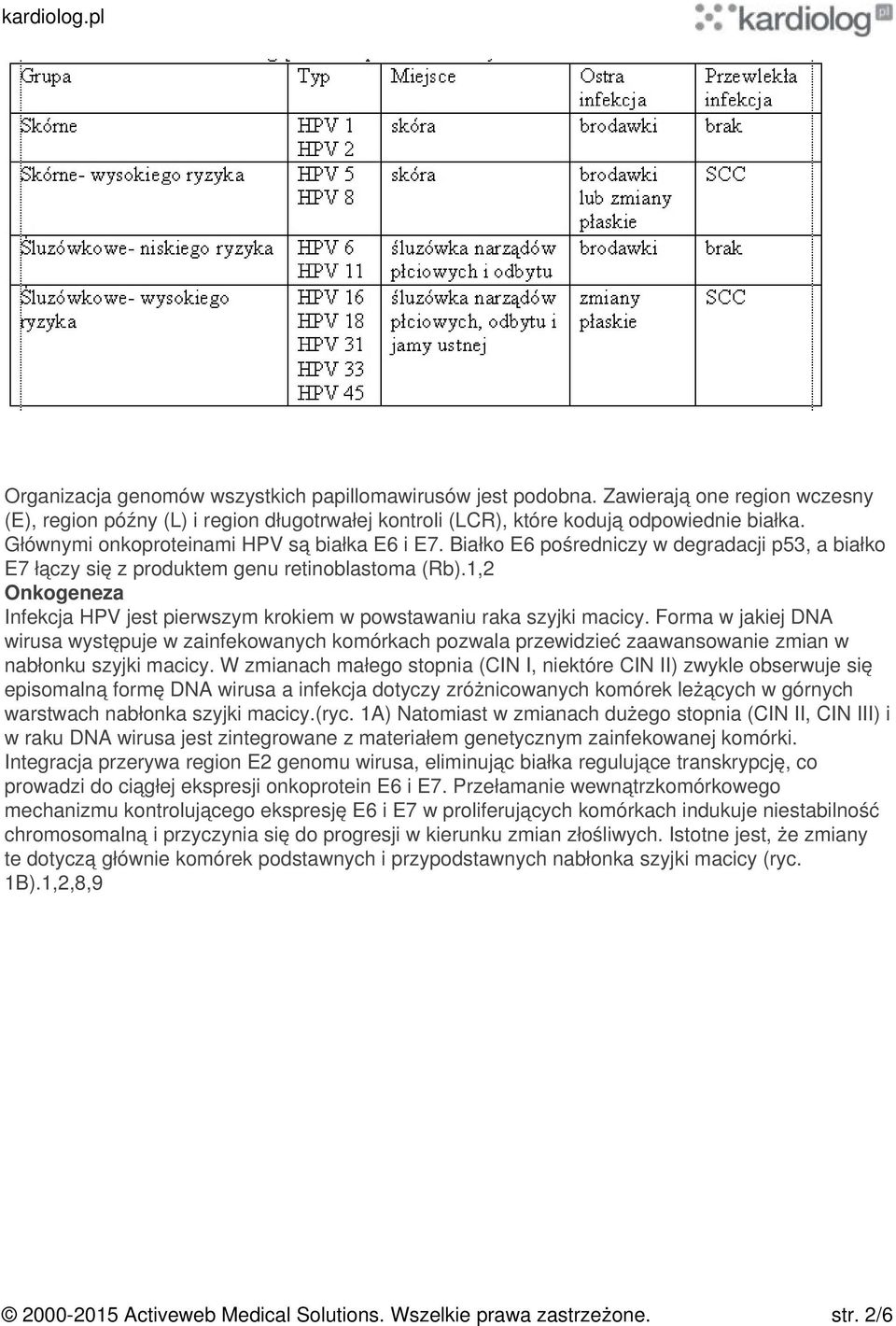 1,2 Onkogeneza Infekcja HPV jest pierwszym krokiem w powstawaniu raka szyjki macicy.