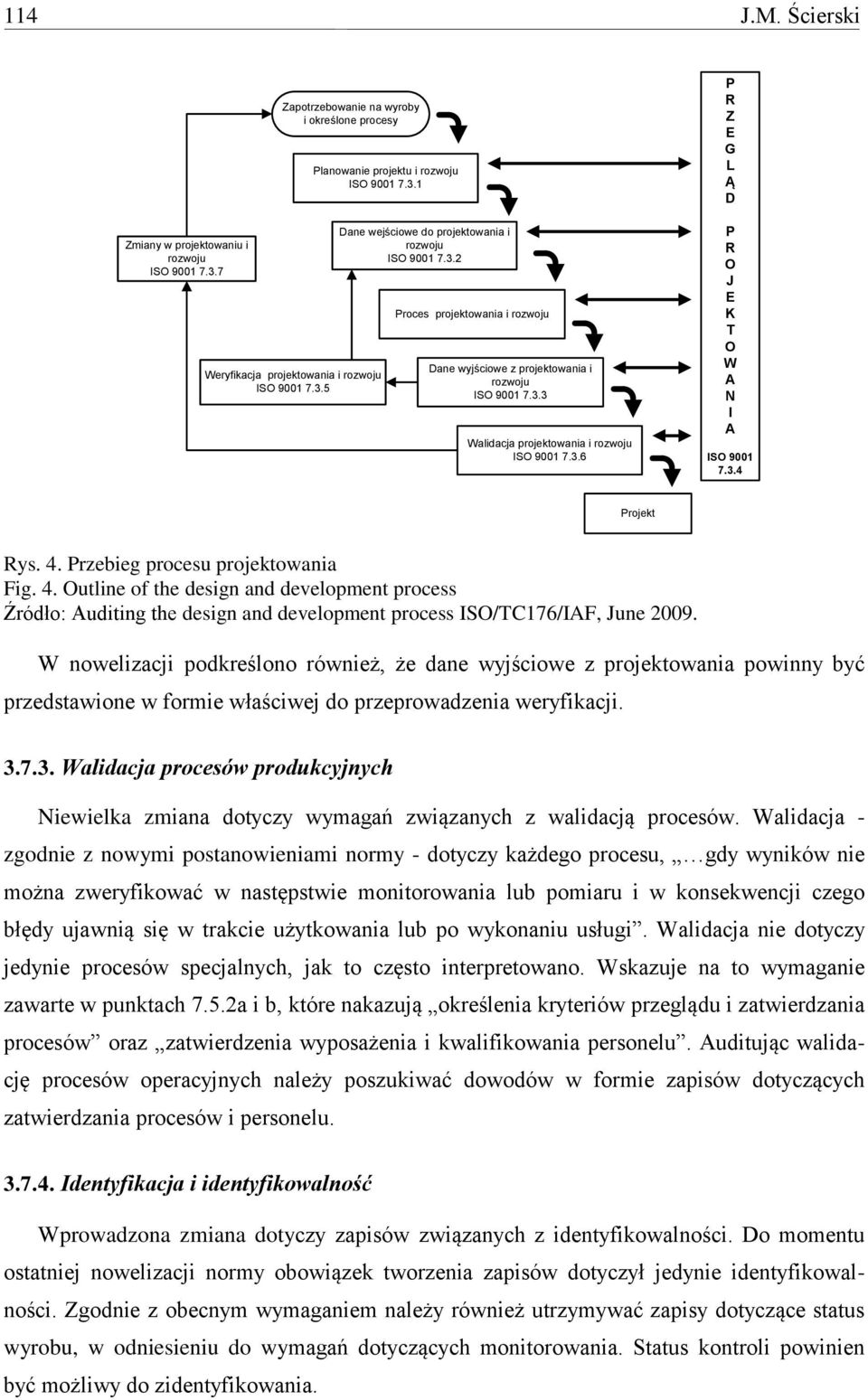 3.4 Projekt Rys. 4. Przebieg procesu projektowania Fig. 4. Outline of the design and development process Źródło: Auditing the design and development process ISO/TC176/IAF, June 2009.