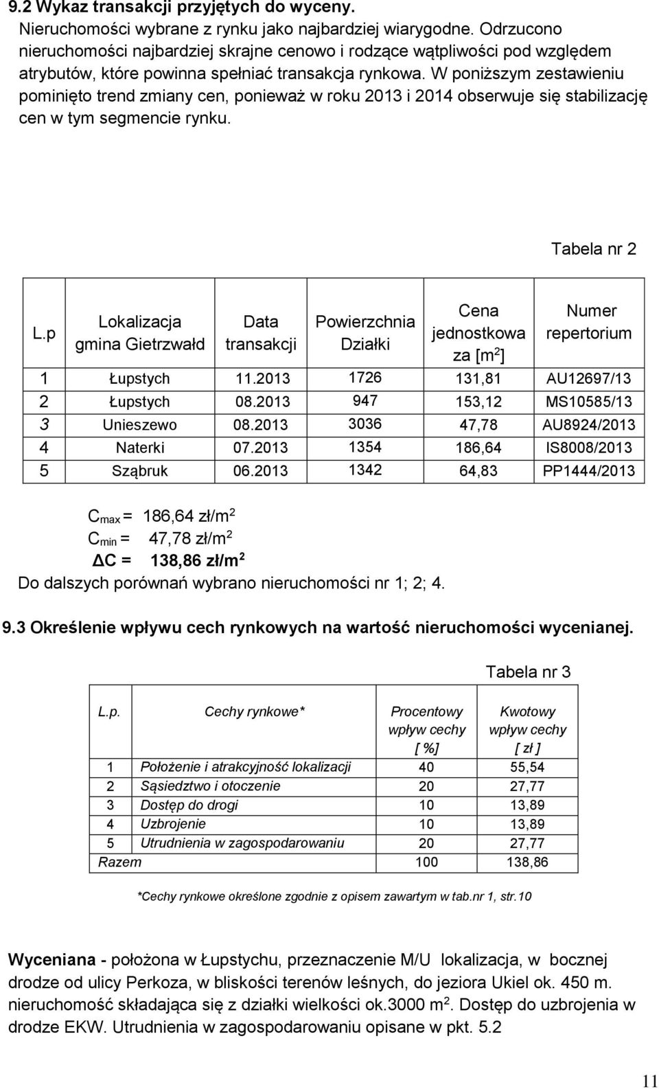 W poniższym zestawieniu pominięto trend zmiany cen, ponieważ w roku 2013 i 2014 obserwuje się stabilizację cen w tym segmencie rynku. Tabela nr 2 L.