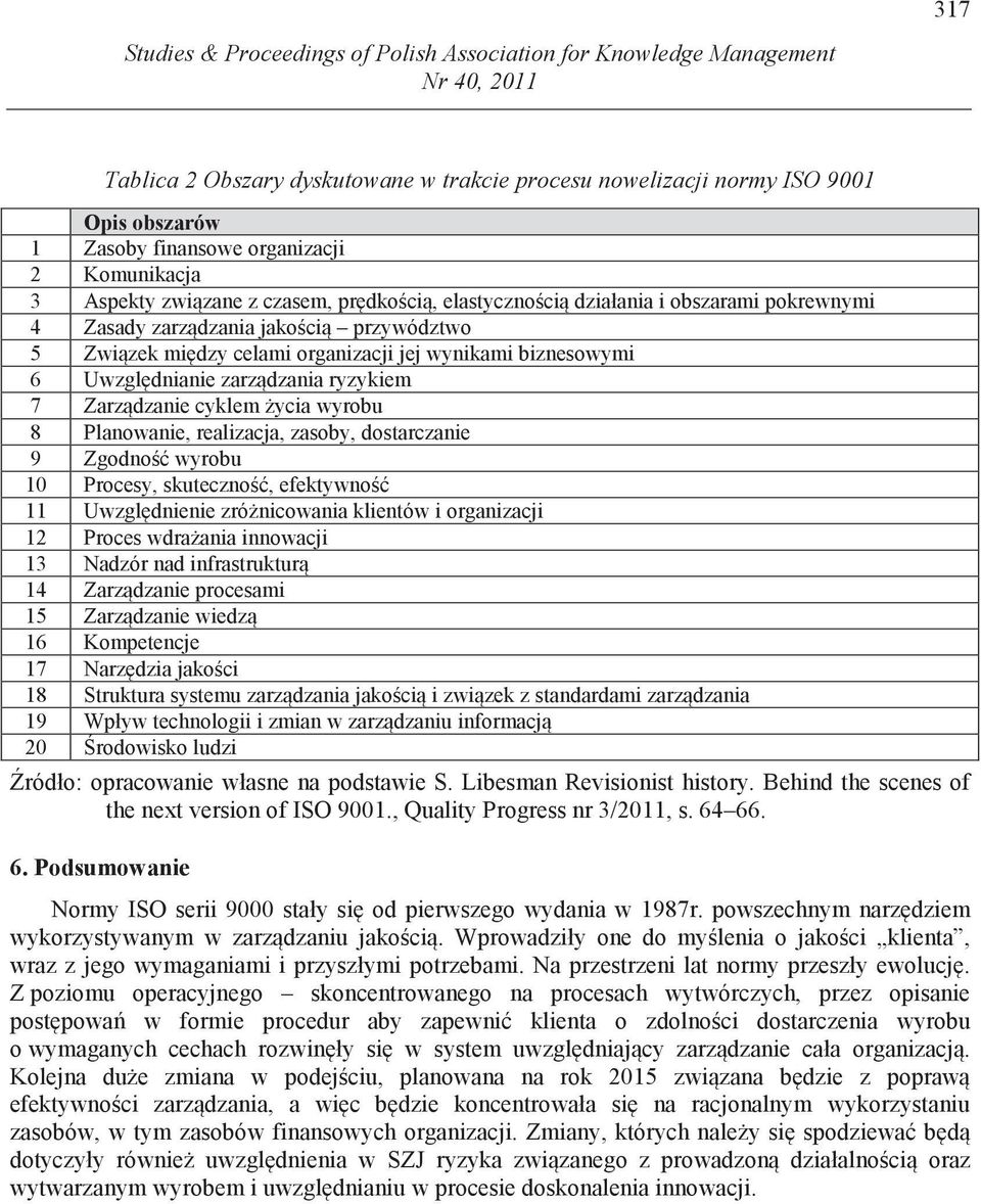 wynikami biznesowymi 6 Uwzgl dnianie zarz dzania ryzykiem 7 Zarz dzanie cyklem ycia wyrobu 8 Planowanie, realizacja, zasoby, dostarczanie 9 Zgodno wyrobu 10 Procesy, skuteczno, efektywno 11 Uwzgl