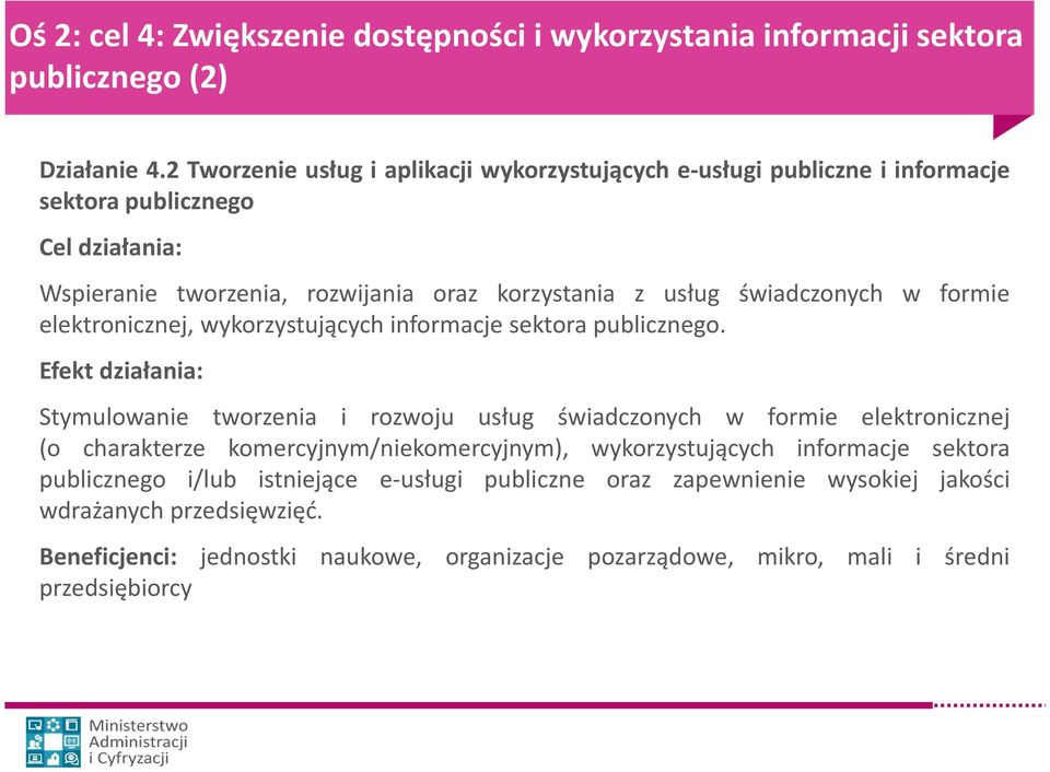 świadczonych w formie elektronicznej, wykorzystujących informacje sektora publicznego.