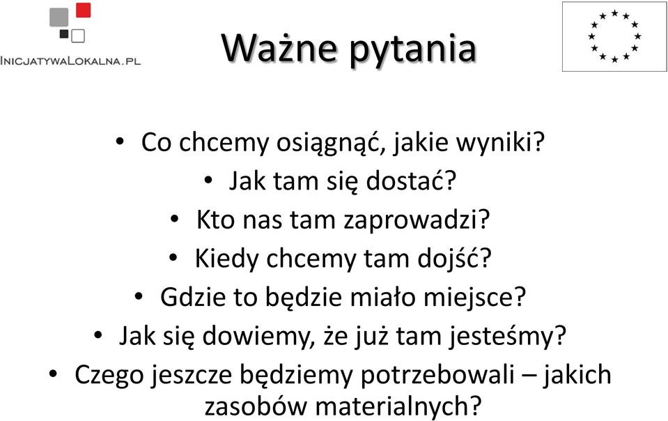 Kiedy chcemy tam dojść? Gdzie to będzie miało miejsce?