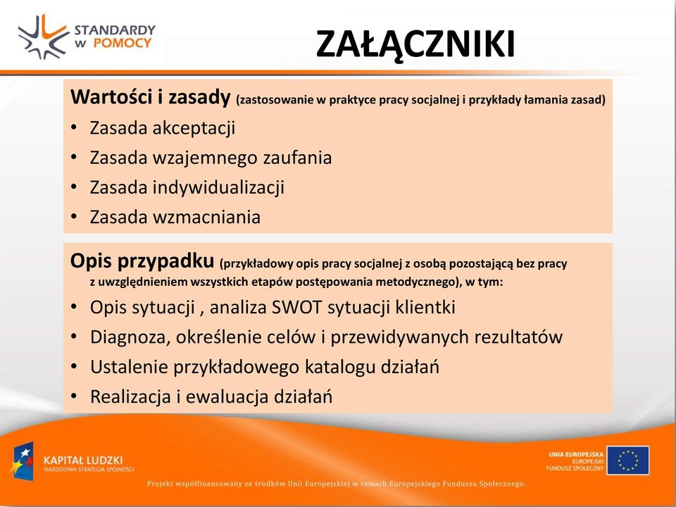 pozostającą bez pracy z uwzględnieniem wszystkich etapów postępowania metodycznego), w tym: Opis sytuacji, analiza SWOT