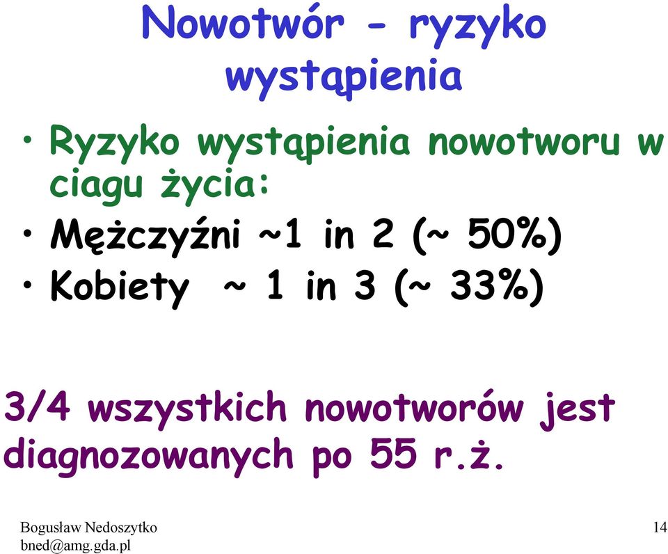 MęŜczyźni ~1 in 2 (~ 50%) Kobiety ~ 1 in 3 (~