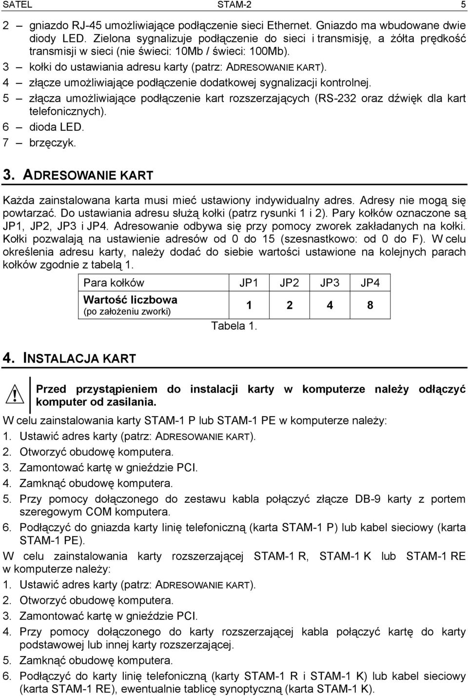 4 złącze umożliwiające podłączenie dodatkowej sygnalizacji kontrolnej. 5 złącza umożliwiające podłączenie kart rozszerzających (RS-232 oraz dźwięk dla kart telefonicznych). 6 dioda LED. 7 brzęczyk. 3.