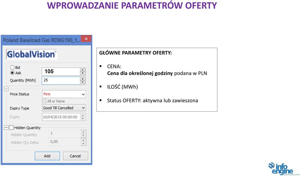 określonej godziny podana w PLN ILOŚĆ