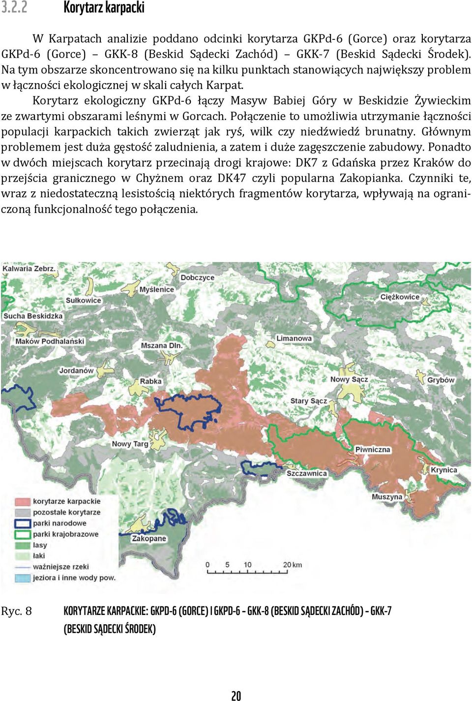 Korytarz ekologiczny GKPd-6 łączy Masyw Babiej Góry w Beskidzie Żywieckim ze zwartymi obszarami leśnymi w Gorcach.