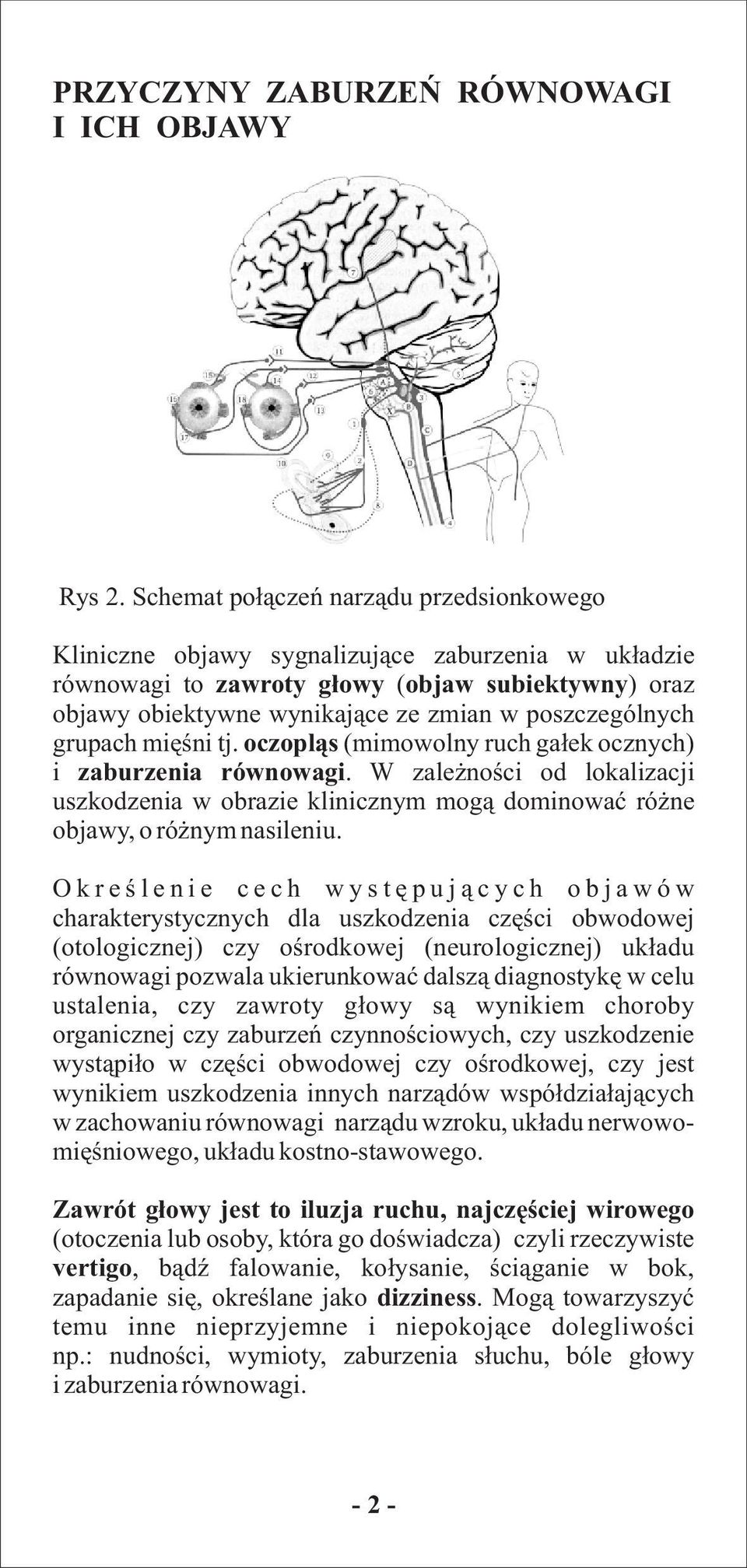 poszczególnych grupach miêœni tj. oczopl¹s (mimowolny ruch ga³ek ocznych) i zaburzenia równowagi.