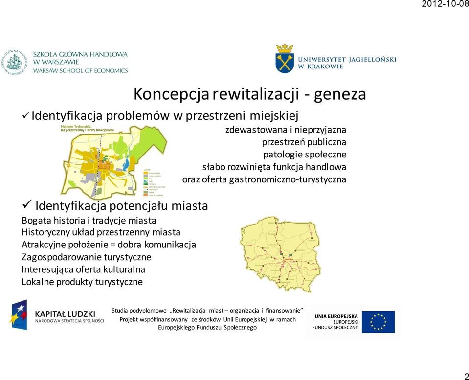 Identyfikacja potencjału miasta Bogata historia i tradycje miasta Historyczny układ przestrzenny miasta Atrakcyjne