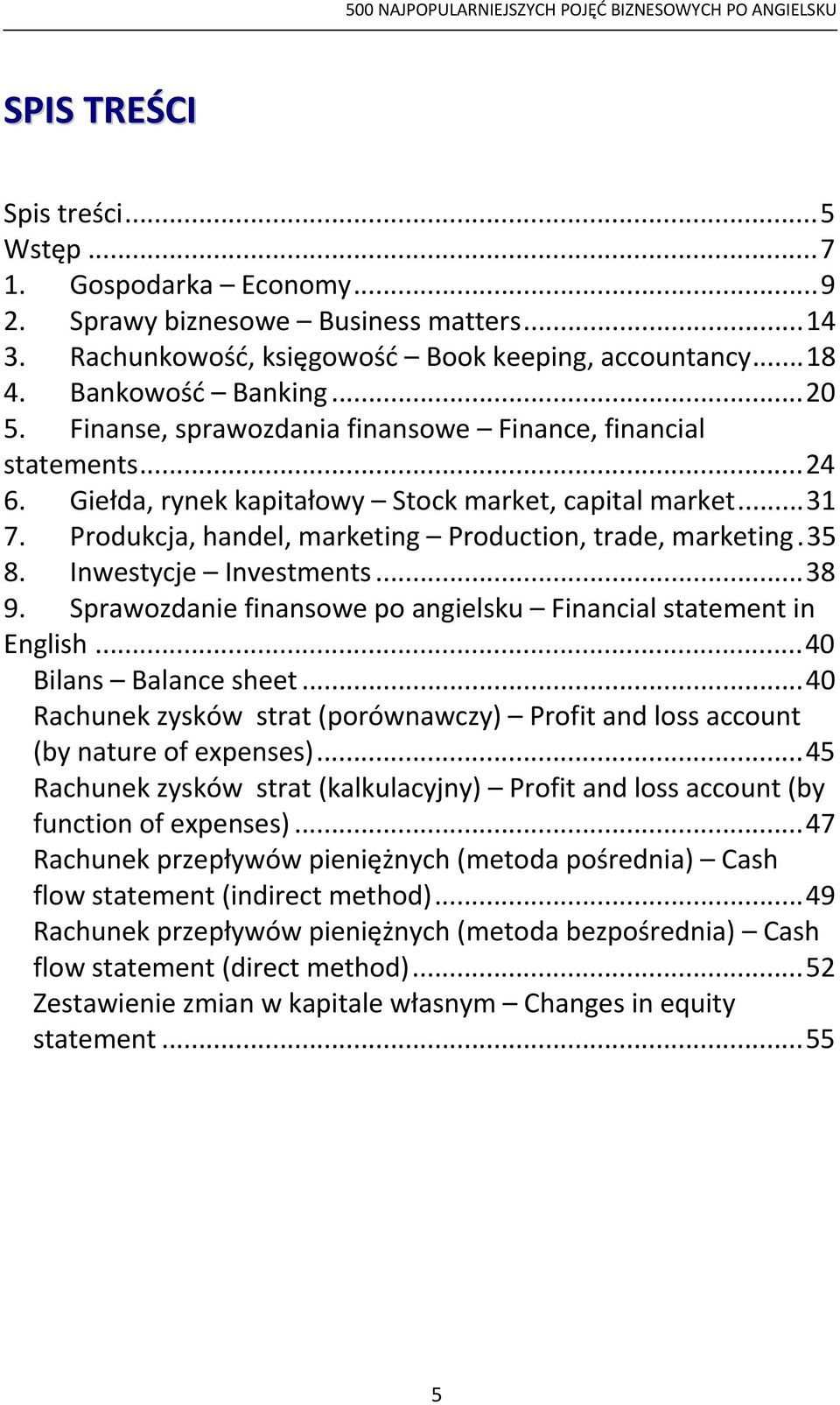 Inwestycje Investments...38 9. Sprawozdanie finansowe po angielsku Financial statement in English...40 Bilans Balance sheet.