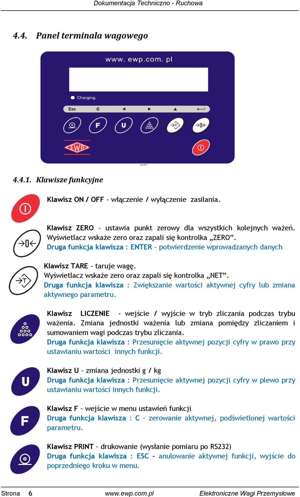 Wyświetlacz wskaże zero oraz zapali się kontrolka NET. Druga funkcja klawisza : Zwiększanie wartości aktywnej cyfry lub zmiana aktywnego parametru.