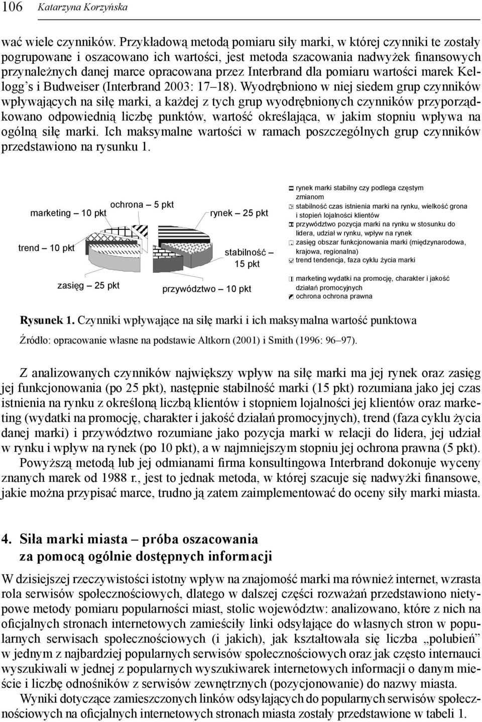 Interbrand dla pomiaru wartości marek Kellogg s i Budweiser (Interbrand 2003: 17 18).