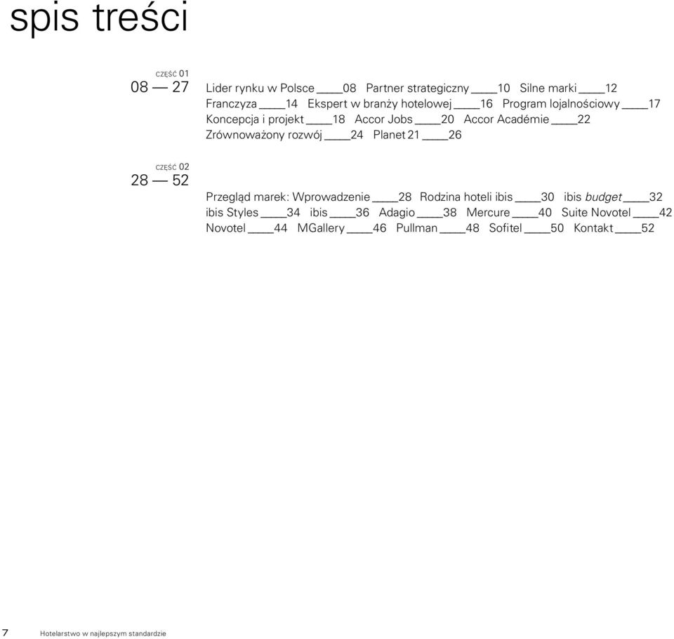 21 26 część 02 28 52 Przegląd marek: Wprowadzenie 28 Rodzina hoteli ibis 30 ibis budget 32 ibis Styles 34 ibis 36 Adagio