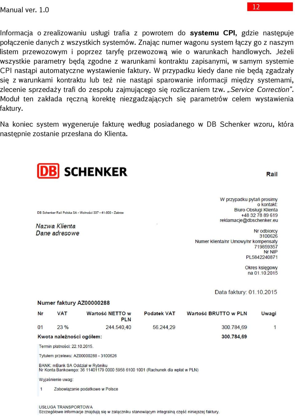 Jeżeli wszystkie parametry będą zgodne z warunkami kontraktu zapisanymi, w samym systemie CPI nastąpi automatyczne wystawienie faktury.