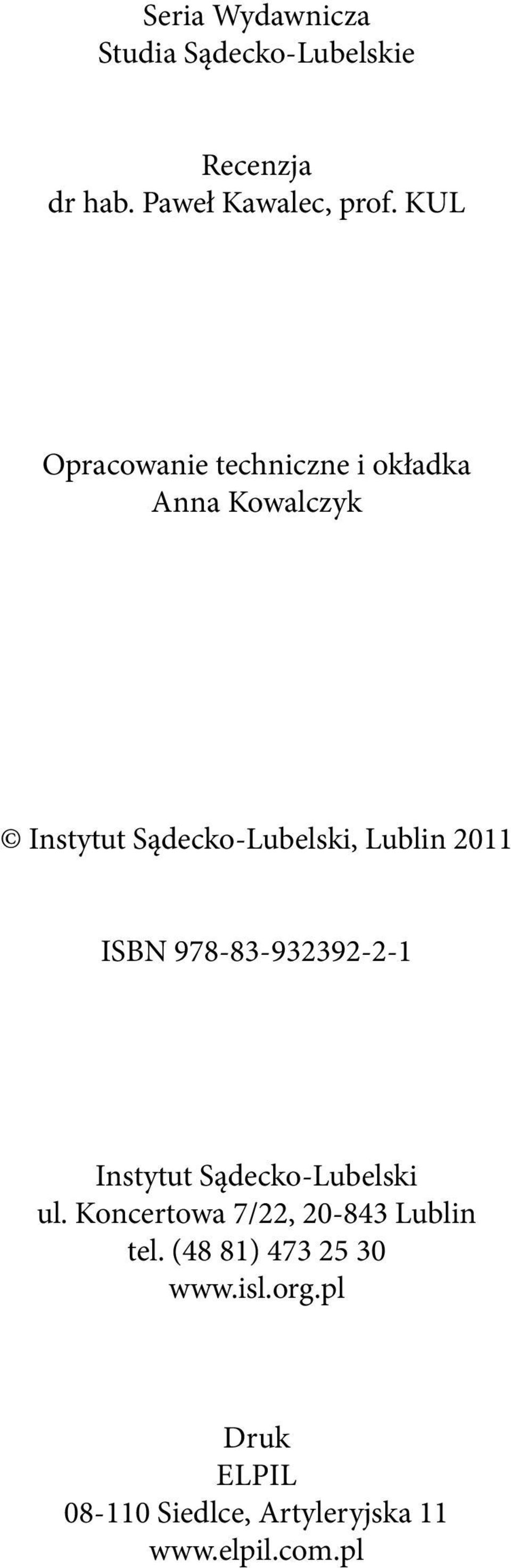 2011 ISBN 978-83-932392-2-1 Instytut Sądecko-Lubelski ul.