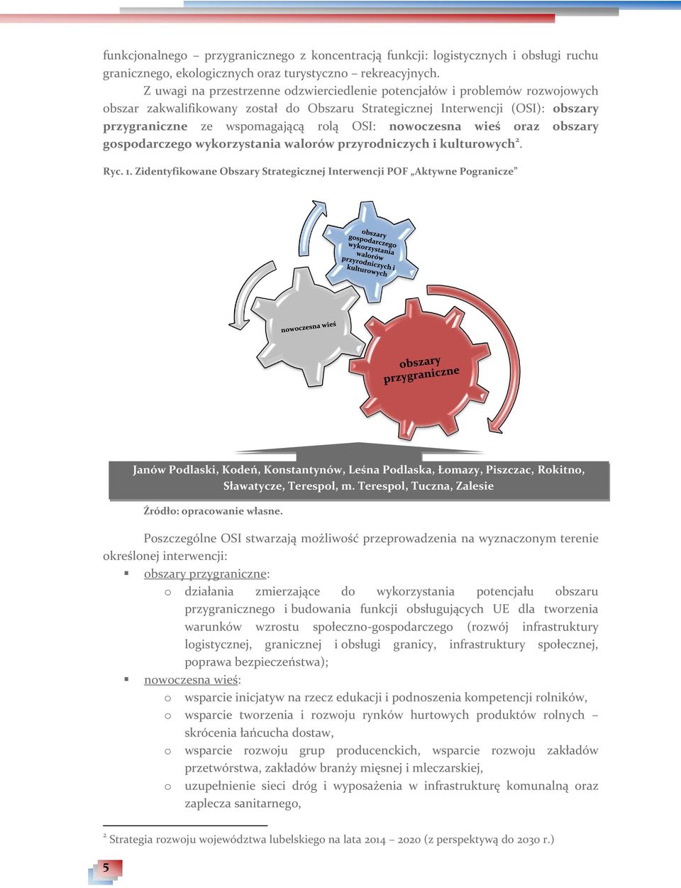 nowoczesna wieś oraz obszary gospodarczego wykorzystania walorów przyrodniczych i kulturowych 2. Ryc. 1.