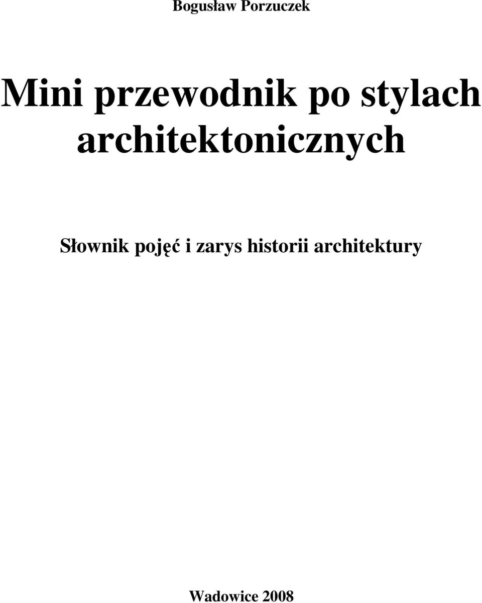 architektonicznych Słownik