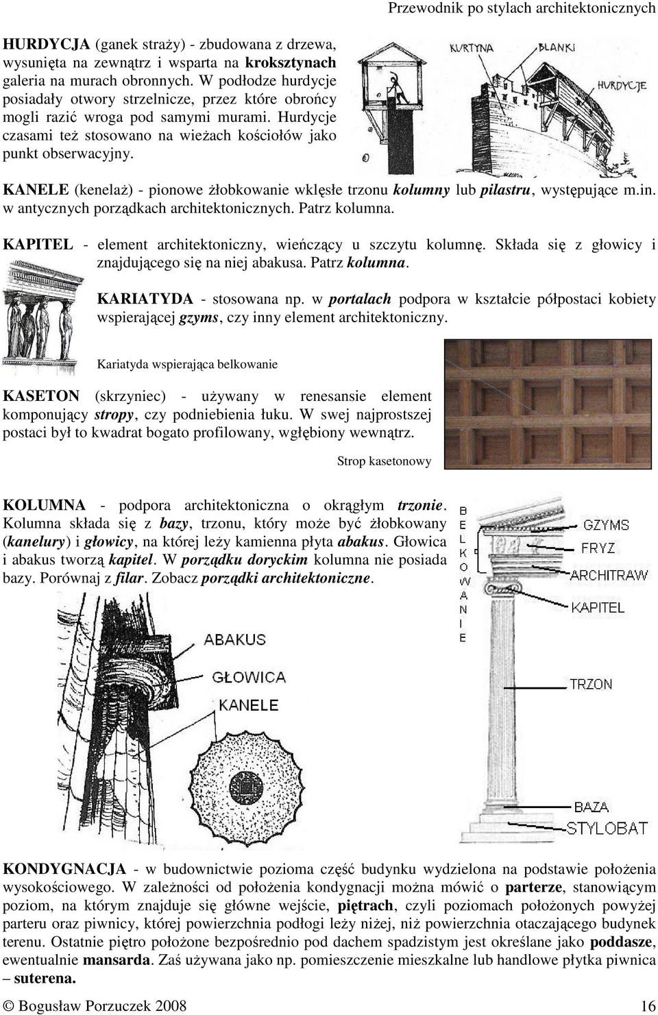 KANELE (kenelaŝ) - pionowe Ŝłobkowanie wklęsłe trzonu kolumny lub pilastru, występujące m.in. w antycznych porządkach architektonicznych. Patrz kolumna.
