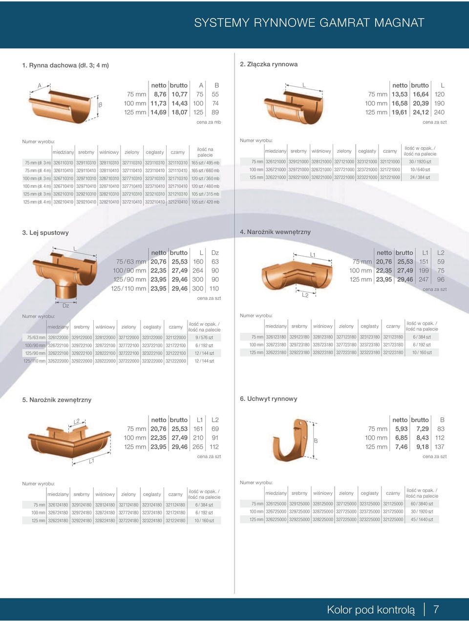 (dł. 3 m) 326110310 329110310 328110310 327110310 323110310 321110310 165 szt / 495 mb 75 mm (dł. 4 m) 326110410 329110410 328110410 327110410 323110410 321110410 165 szt / 660 mb 100 mm (dł.