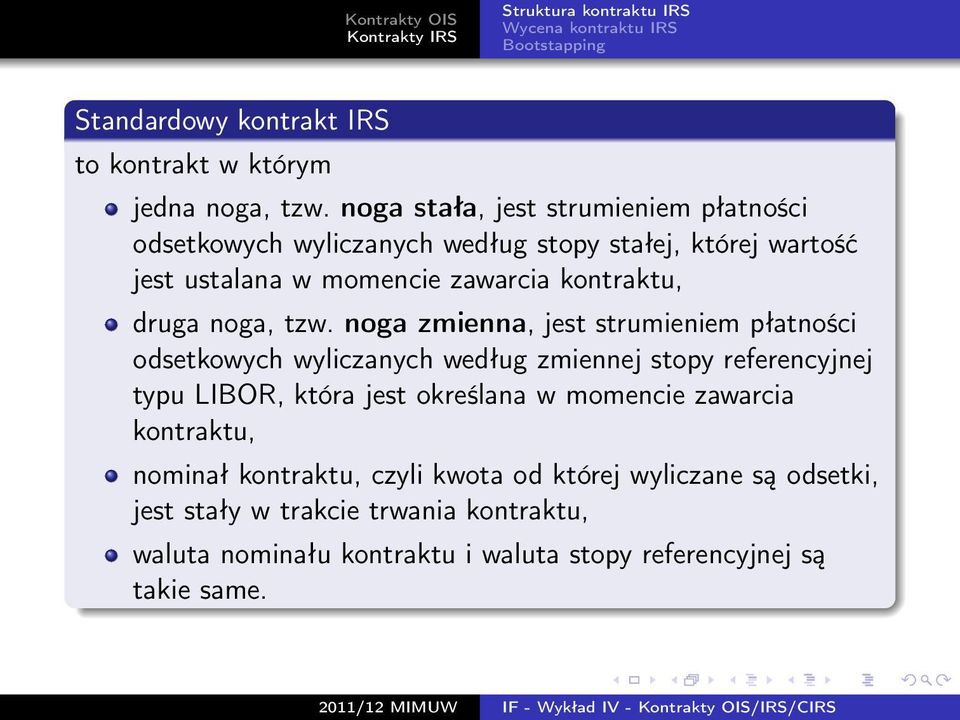 kontraktu, druga noga, tzw.