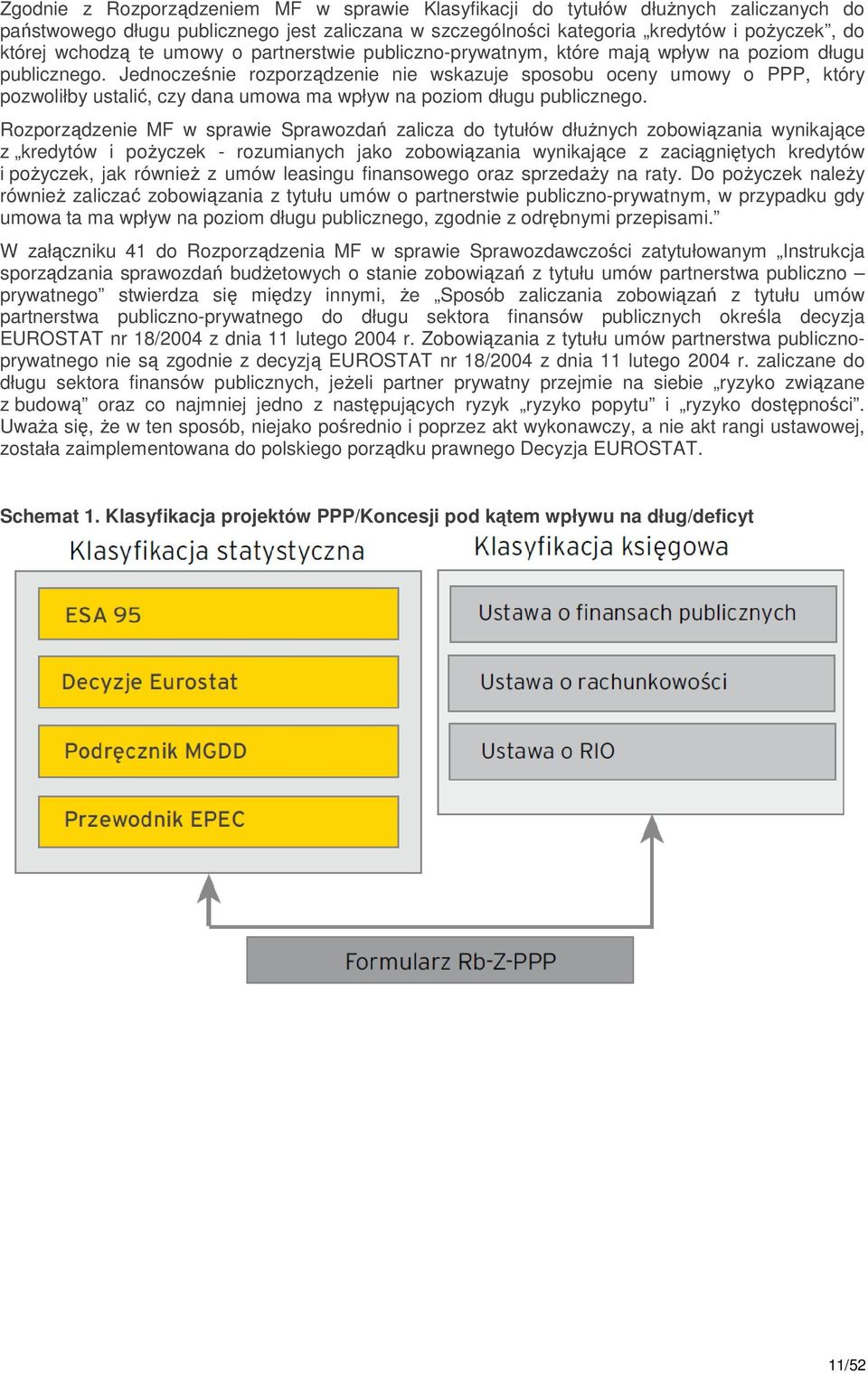 Jednocześnie rozporządzenie nie wskazuje sposobu oceny umowy o PPP, który pozwoliłby ustalić, czy dana umowa ma wpływ na poziom długu publicznego.