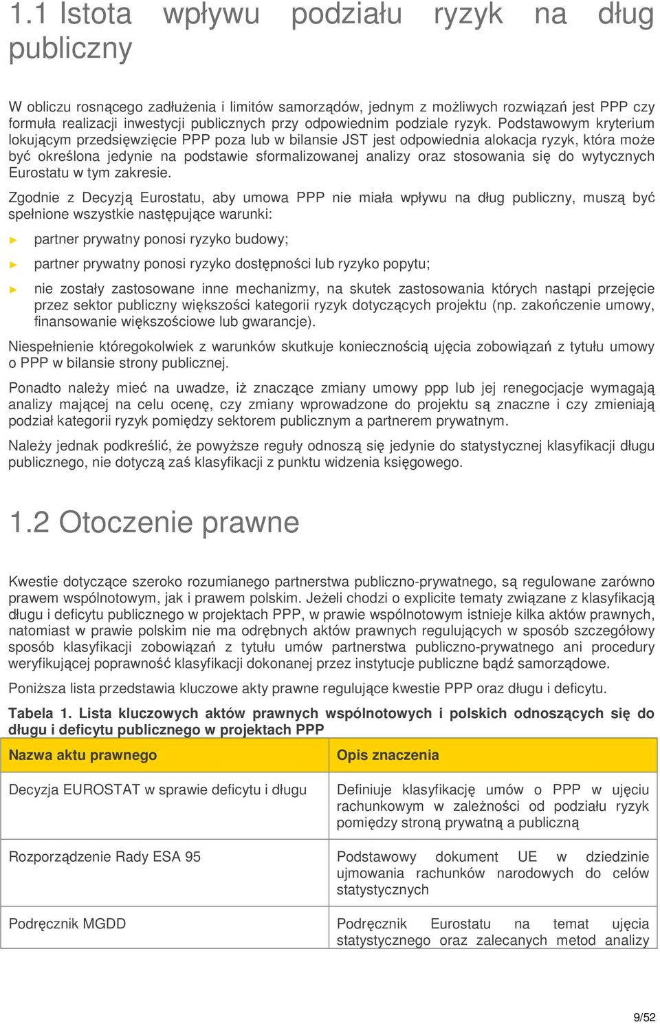 Podstawowym kryterium lokującym przedsięwzięcie PPP poza lub w bilansie JST jest odpowiednia alokacja ryzyk, która może być określona jedynie na podstawie sformalizowanej analizy oraz stosowania się