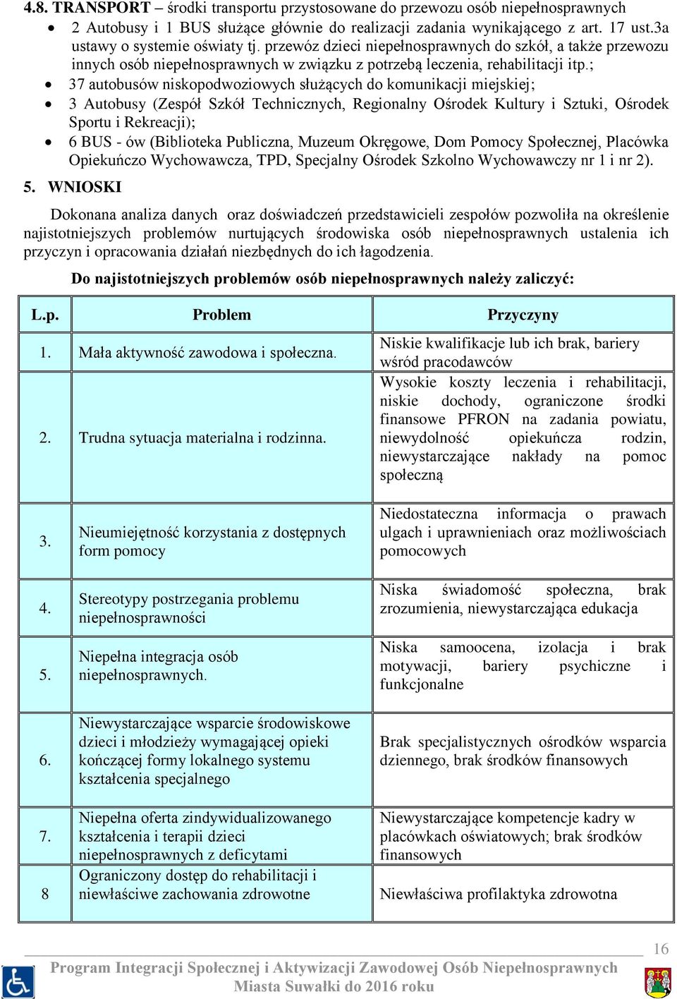 ; 37 autobusów niskopodwoziowych służących do komunikacji miejskiej; 3 Autobusy (Zespół Szkół Technicznych, Regionalny Ośrodek Kultury i Sztuki, Ośrodek Sportu i Rekreacji); 6 BUS - ów (Biblioteka