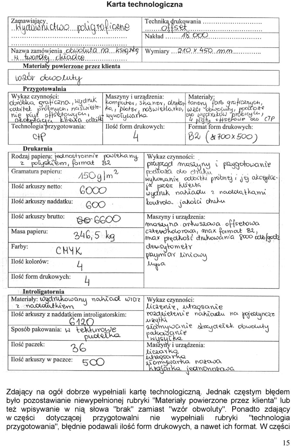 klienta" lub też wpisywanie w nią słowa "brak" zamiast "wzór obwoluty".