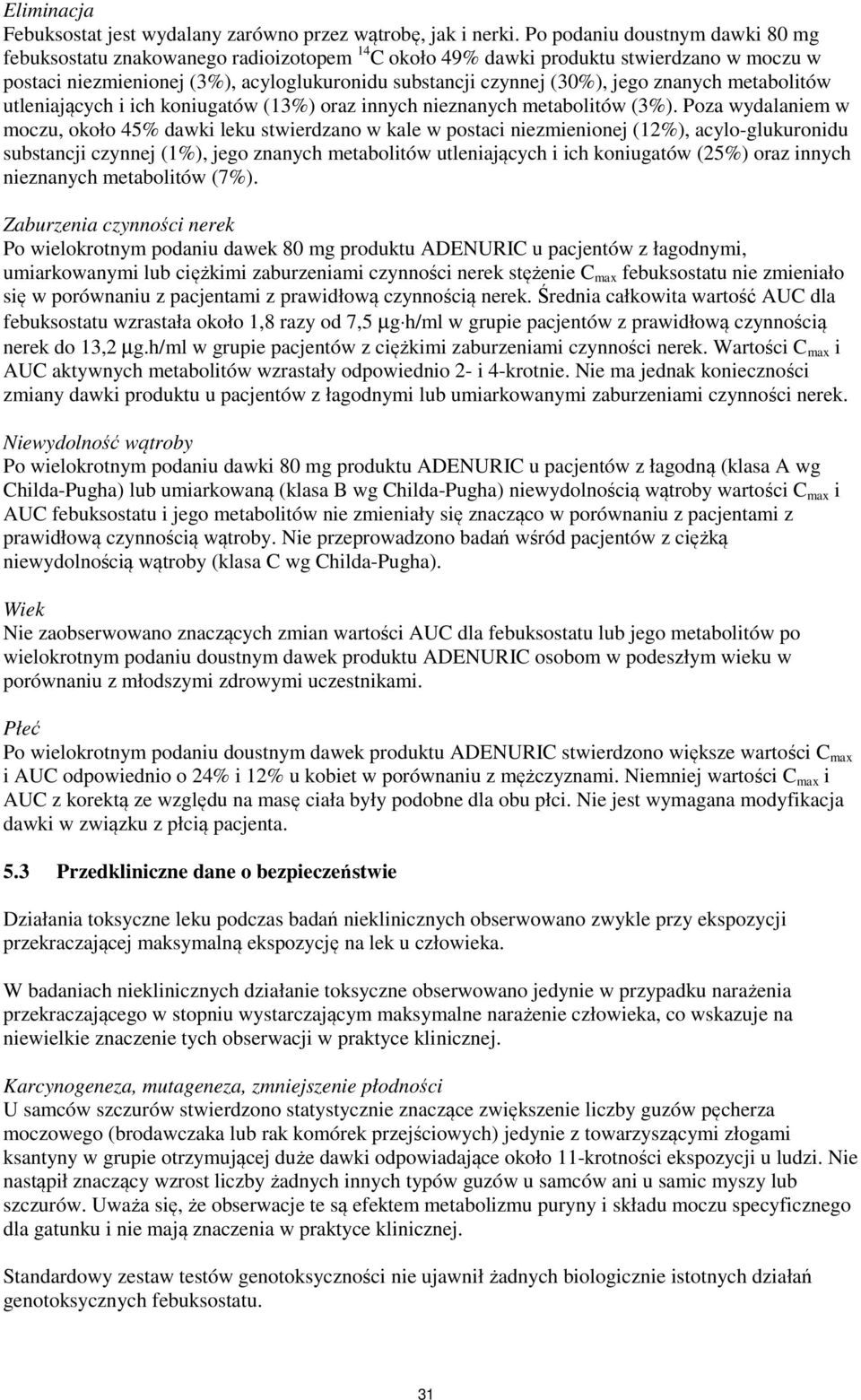 znanych metabolitów utleniających i ich koniugatów (13%) oraz innych nieznanych metabolitów (3%).