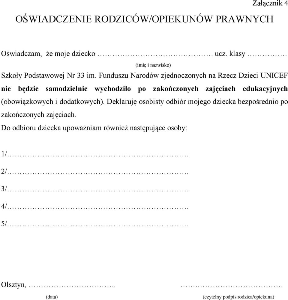 Funduszu Narodów zjednoczonych na Rzecz Dzieci UNICEF nie będzie samodzielnie wychodziło po zakończonych