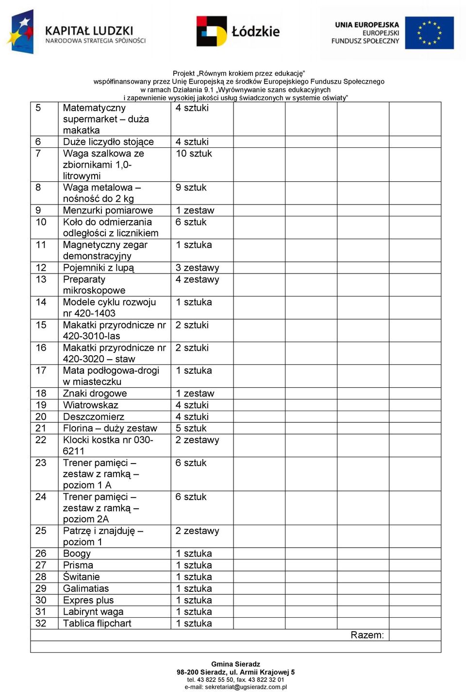 15 Makatki przyrodnicze nr 2 sztuki 420-3010-las 16 Makatki przyrodnicze nr 2 sztuki 420-3020 staw 17 Mata podłogowa-drogi w miasteczku 18 Znaki drogowe 1 zestaw 19 Wiatrowskaz 4 sztuki 20