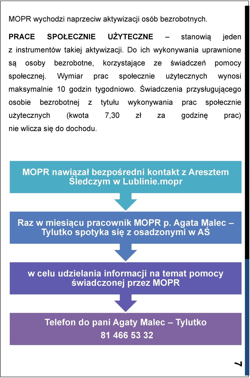 Świadczenia przysługującego osobie bezrobotnej z tytułu wykonywania prac społecznie użytecznych (kwota 7,30 zł za godzinę prac) nie wlicza się do dochodu.