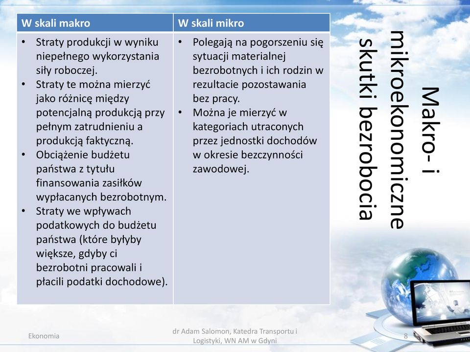 Obciążenie budżetu państwa z tytułu finansowania zasiłków wypłacanych bezrobotnym.