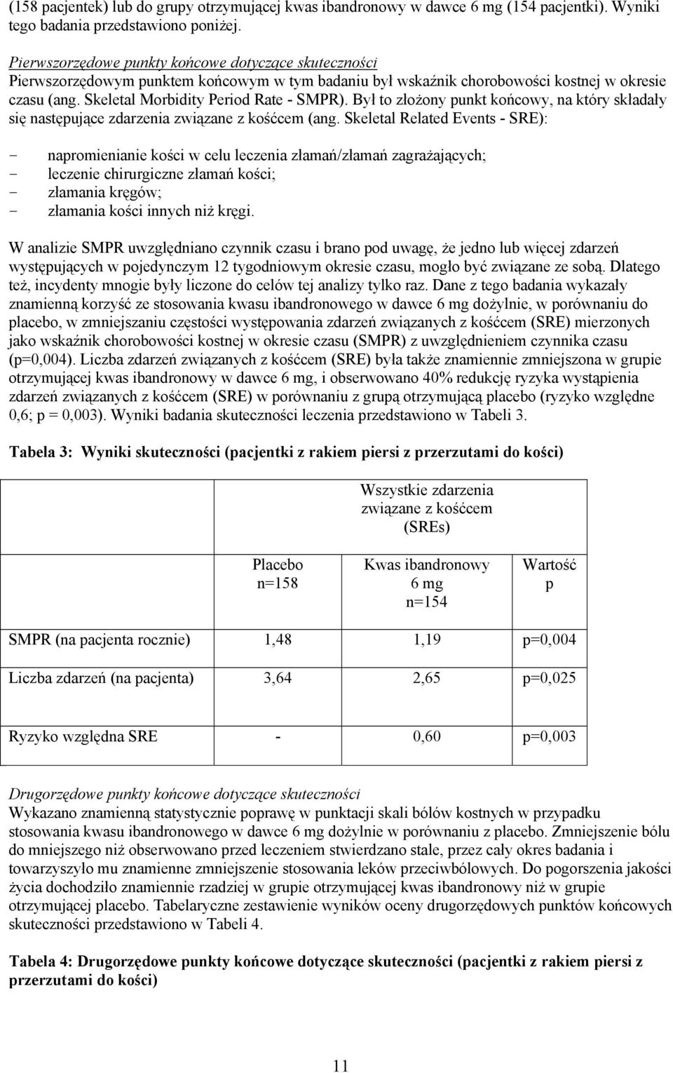 Był to złożony punkt końcowy, na który składały się następujące zdarzenia związane z kośćcem (ang.