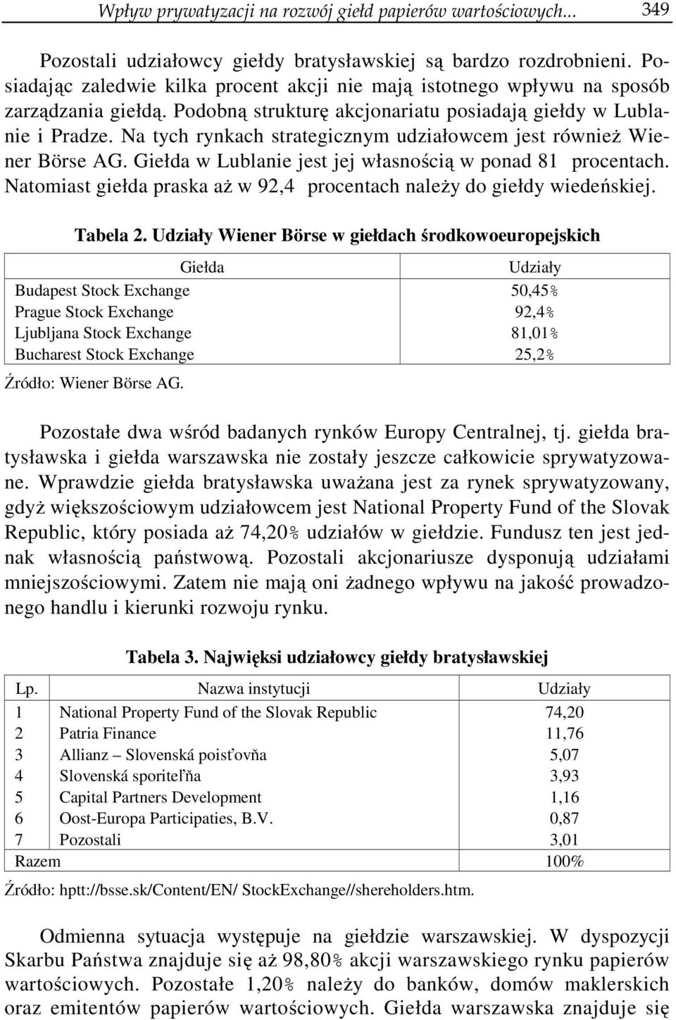 Na tych rynkach strategicznym udziałowcem jest również Wiener Börse AG. Giełda w Lublanie jest jej własnością w ponad 81 procentach.