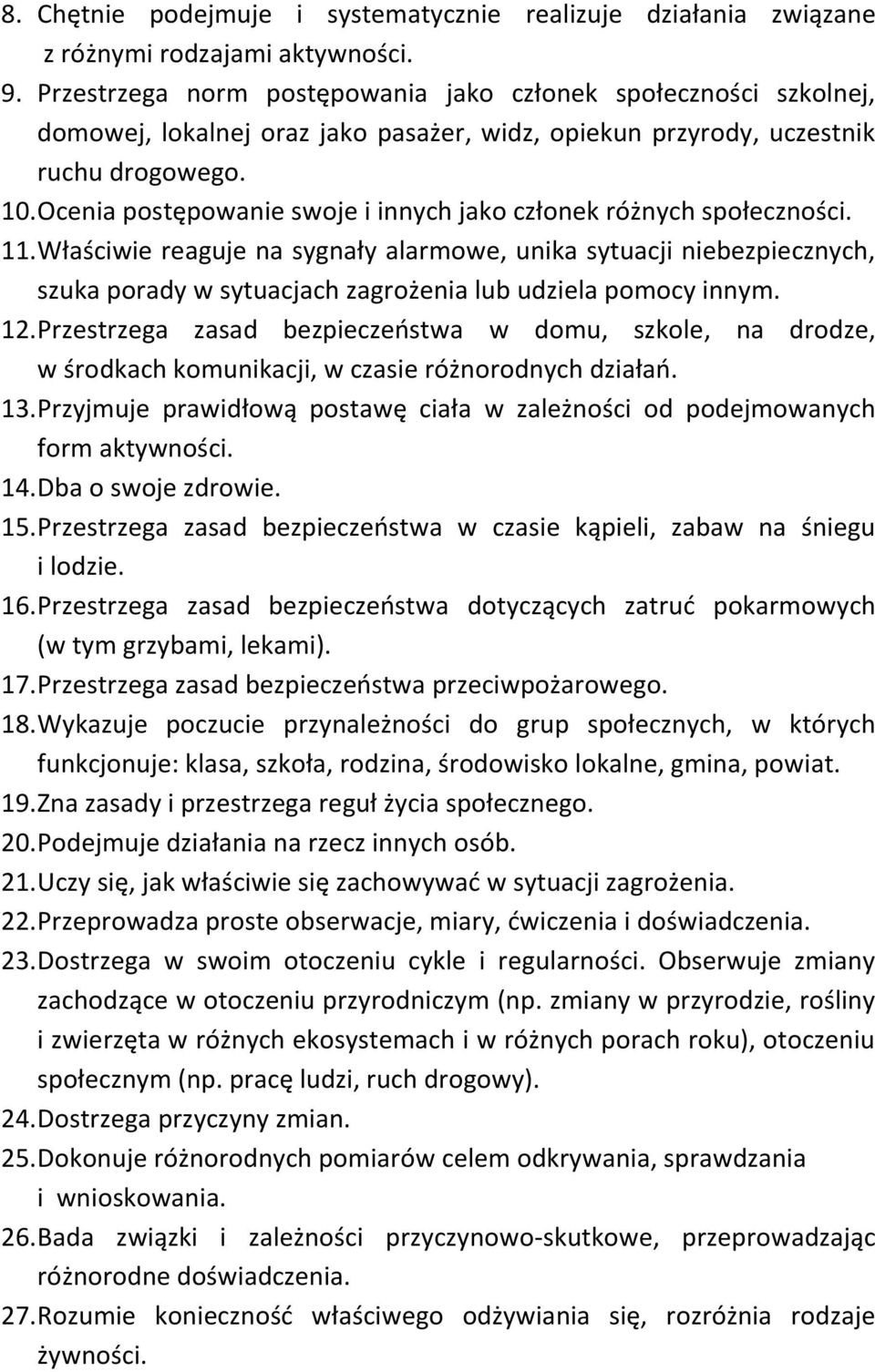 Ocenia postępowanie swoje i innych jako członek różnych społeczności. 11.