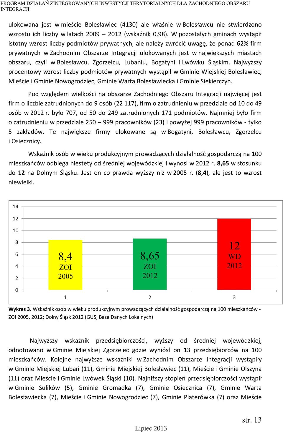 miastach obszaru, czyli w Bolesławcu, Zgorzelcu, Lubaniu, Bogatyni i Lwówku Śląskim.